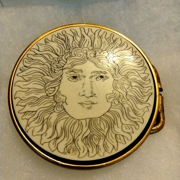 BTS Sun God brass and porcelain belt buckle - Picture 2 of 8